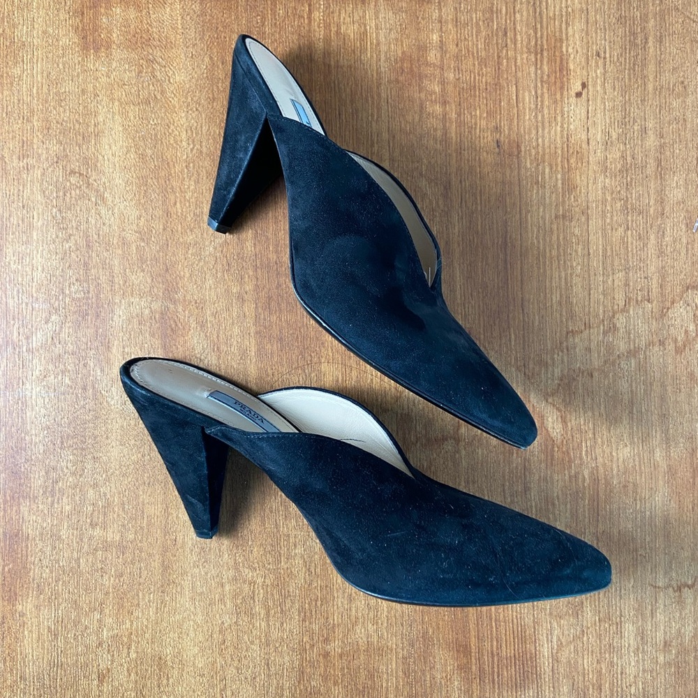 SOLD Prada Black Suede Mules Size 39 - Picture 10 of 14